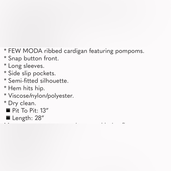 Few Moda Pom Pom Snap Button Ribbed Cardigan - Picture 8 of 8